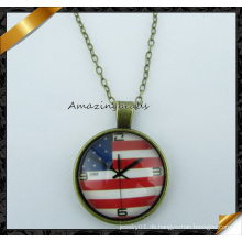 USA-Flaggen-Entwurfs-hängende Halskette, Art- und Weisehalskette mit Kette (FN036)